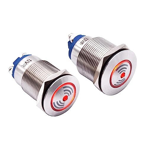 Interrupteur LED 22mm en acier inoxydable avec avertisseur sonore AC DC 24V 220V