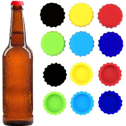 Bottle Caps, Beer Bottle Caps Silicone Reusable Soda Bottle Stopper Hat Sealer Cover for Soft Drink, Beverages, HomeBrew, Kitchen Gadgets, Prevent Spillage, Dishwasher Safe, BPA-Free (Mix, 6 Pack) Cover