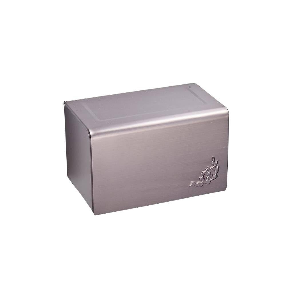 Étagère d'angle et boîte à mouchoirs en aluminium gris pour résoudre le désordre en salle de bain