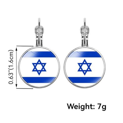 ZENRUIMING Conjunto de joias com bandeira israelense, incluindo 1 pulseira de bandeira israelense, 1