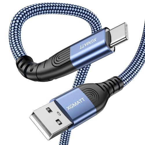XGMATT USB C Cable 3M, 3.1A Fast Charge Type C Charging Cable,Nylon Braided USB A to USB C Charger Cable for Samsung Galaxy S10 S9 S8 Plus S21,Note 10 9 8,LG V20 G8 G7,Type C Charger