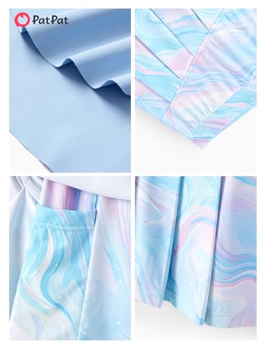 Image of PATPAT Girls Tennis Skirt Sets Moisture Wicking Tank Tops and Pleated Skirts 2 Piece Outfits Activewear Sets 5-12 Years