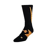 Under Armour Men's Undeniable All Sport Crew Socks (1 Pair), Black/Blaze Orange, Large