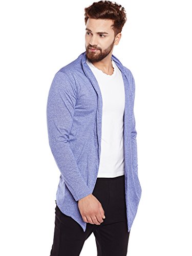 Image of Chill Winston Royal Blue Grindle Cotton Blend Shrug for Men