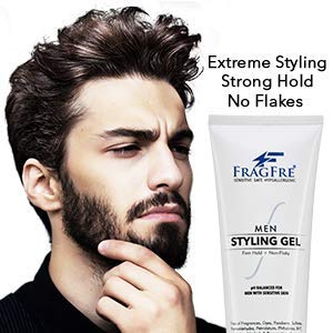 Fragfre Hair Gel For Men Firm Hold 8 Oz - Mens Styling Gel For Aggressive Hair Styles - Paraben Free Fragrance Free Hypoallergenic - Sensitive Skin Formula - No Irritations Or Hair Bumps! #TOP3