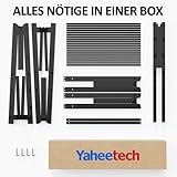 Yaheetech Bettrahmen 90 x 190 cm Metallbett Bettgestell aus Metall, Modern Jugendbett mit Lattenrost, Doppelbett Einzelbett Schwarz 41cm H