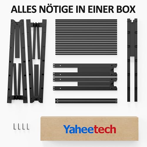 Yaheetech Bettrahmen 90 x 190 cm Metallbett Bettgestell aus Metall, Modern Jugendbett mit Lattenrost, Doppelbett Einzelbett Schwarz 41cm H
