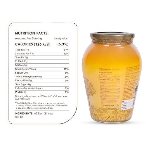 Image of Anveshan A2 Gir Cow Desi Ghee 1Lx2 | Pack of 2 | Traditional Bilona Method | Curd- Churned | Cultured | Pure and Nutural | Lactose and Gluten Free | Lab Tested