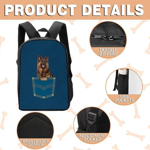 Westie Backpack Bookbag Custom Blue Jeans Print Daypack Laptop Bag for Work Travel Hiking 17 Inch Lightweight3