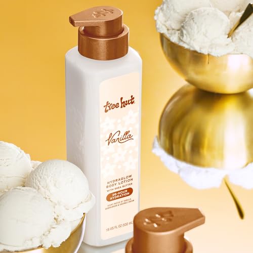 Image of Tree Hut Hydraglow Body Lotion, Vanilla, 18 Fl Oz | Hydrating & Nourishing Daily Body Moisturizer for Smooth, Soft Skin & Cozy Fragrance, Long-Lasting Hydration