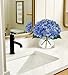 Hollyone Hydrangea Artificial Flowers with Glass Vase Blue-Green Silk Faux Flowers Arrangements in Vase with Faux Water Fake Floral Bulk Bouquet for Home Decor Table Centerpiece Decorations