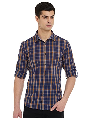 Image of Amazon Brand - Symbol Men's Cotton Checkered Regular Fit Casual Shirt