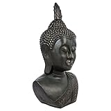 62 x 48 x 113 Atmosphera Statue Tête de Bouddha - H. 1,13 m. - Pierre