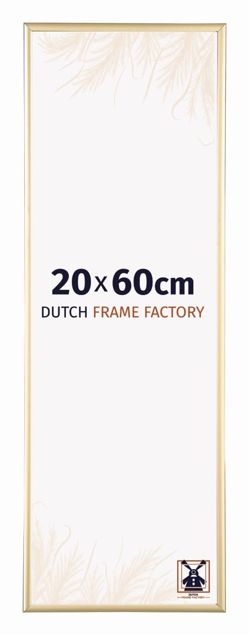 Dutch Frame Factory - Picture frame 20x60 cm - Gold - Aluminium Picture frame with Antireflex Acrylic glass - Photo frame 20x60 cm - Kampen — image 1
