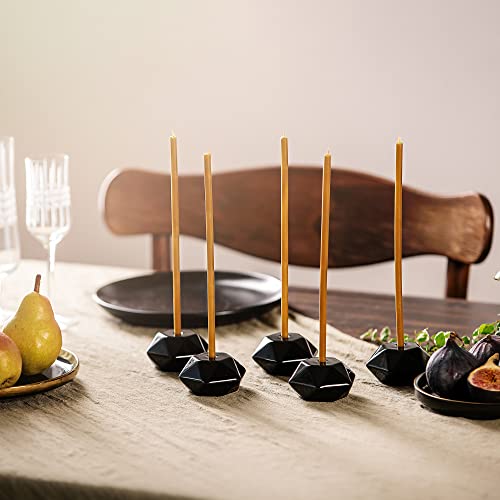 Set Of 2 Danilovo Taper Candle Holders For Thin Candles – Handcrafted Ceramic Candle Holder – Sturdy Taper Candle Holders For Candlesticks – Candle Stick Candle Holder For Slim Candles (Black) #TOP5
