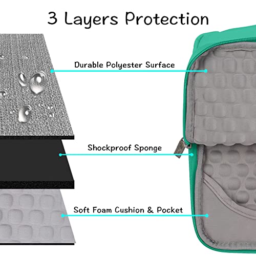 Image of MOSISO Laptop Case 13.3 inch, 13-13.3 inch Laptop Sleeve with Handle Compatible with MacBook Air /Pro 13 /Pro 14 M5 M4 M3 M2 M1,HP Dell ASUS Lenovo, Polyester Multifunctional Computer Bag, Biscay Green