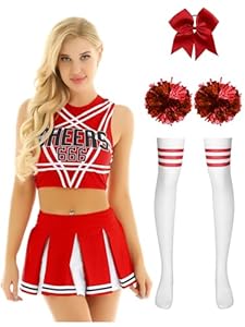 Inhzoy HZY1071 Zestaw Cheerleaderki Czerwony