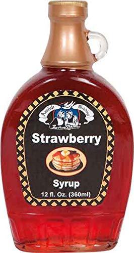 Amish Wedding Foods Fruit Flavored Pancake & Waffle Syrup, TWO 12 fl. oz. Bottles (Cinnamon Peach)