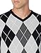 Amazon Essentials Men's V-Neck Pullover Sweater (Available in Big & Tall), Black Argyle, Large