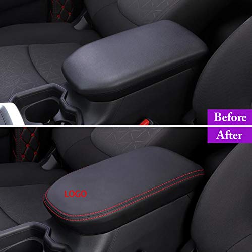 Puduo Car Armrest Cover Center Console Pad Saver,Armrest Case Protector Fit for RAV4 2019 2020 (Black) - Thumbnail 2