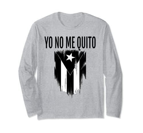 Puerto Rican Black and White Flag. Boricua Gifts Manga Larga