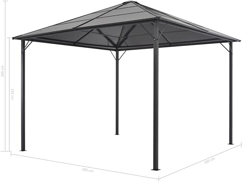 Miniatura 7 de vidaXL Gazebo con Cortina Aluminio 118" x 118" Negro