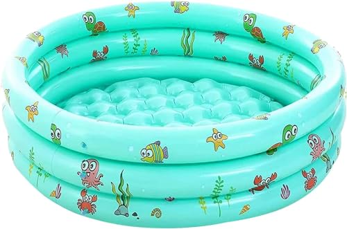 Sunshine smile Uppblåsbar plaskbassäng, 100 x 40 cm pool, pool, uppblåsbar pool, 3 ringar plaskbassäng, uppblåsbar pool, babypool, bärbart badkar