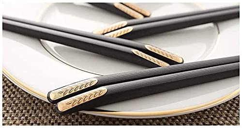 Ensemble de 10 Paires de Baguettes créatives en Alliage, Baguettes japonaises antidérapantes, adaptées aux familles, aux hôtels, à la Vaisselle Asiatique(Color:A)