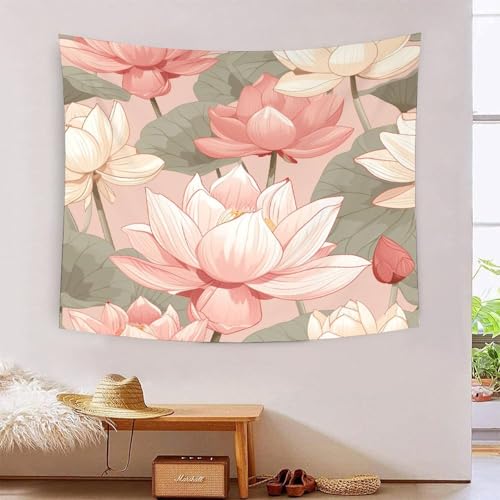 Tapisserie murale tissu 3D la fleur de lotus grand format art mural salon et dortoir