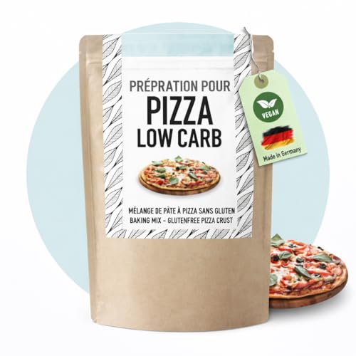 Lower-Carb Mélange à pizza pour 2 bases de pizza ou 1 plateau de pizza | 90% moins de glucides | biologique, sans gluten, 29 g Protéine végétalienne, avec farine d'amande