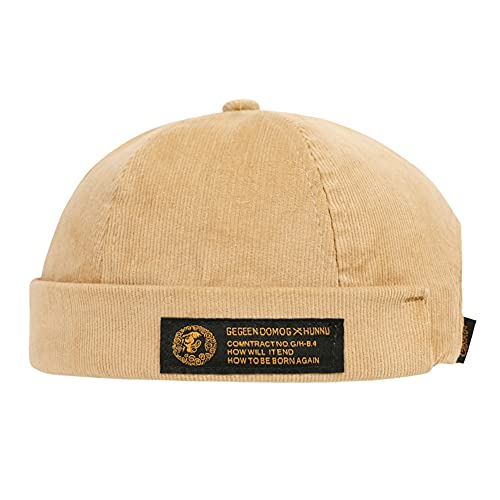 Men Hats Docker Cap Hats Beanie Sailor Cap Worker Hat Rolled Cuff Retro Brimless Hat with Adjustable