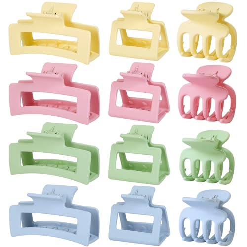 SMKSL 12 Pcs Hair Claw Clips for Women &amp; Girls 3 Styles Hair Accessories