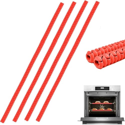 Pumixiy Cubierta de silicona para rejilla de horno para protección resistente al calor, compatible con estantes de horno estándar tostadoras y freidoras de aire de 14 pulgadas, juego de 4 (rojo)