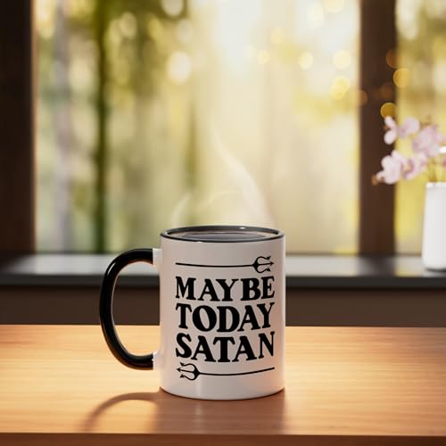 Taza de cerámica Maybe Today Satan 11 oz miniatura 3