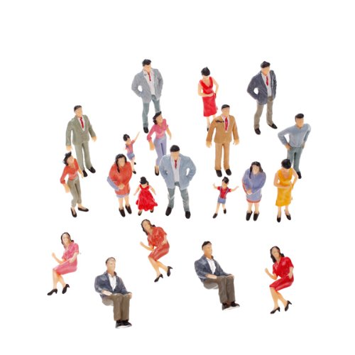 Hellery 25pcs 1:25 G O Scala Tiny People Modello Dipinto A Mano Treno Park Street Passenger Figura, Pose Assortite