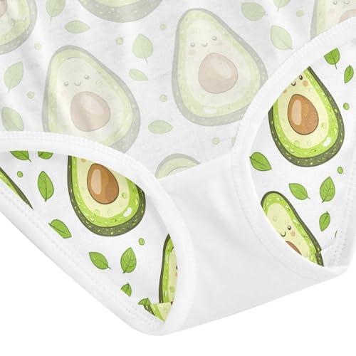 ZZKKO Cartoon Avocado Girls Underwear Toddler Panties for Girls Comfort Brief Size 2T-8Y4