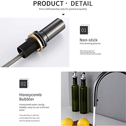 Mitigeur d'évier de cuisine en laiton massif avec design à arc élevé premium