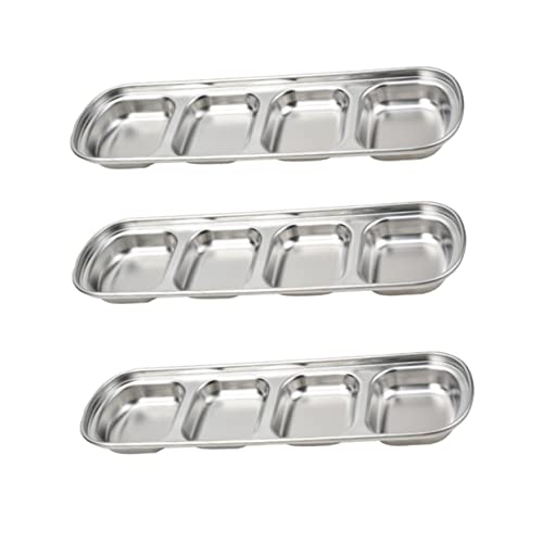 BELLIFFY 3pcs Food Sauce Dish Appetizer Plates Drinks Black Bowl Noodle Mixing Bowls for Baking Serving Tray with Lid Snack Bowls Mixing Bowls with Lids Pans Flavor Dish Silver re-usable