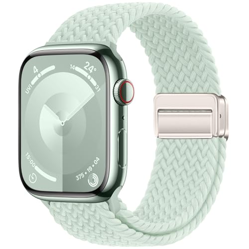 Image of Qimela Sport Loop Compatible with Apple Watch Band 38mm 40mm 41mm 42mm 44mm 45mm 46mm 49mm for Women Men,Magnetic Strap Stretchy Braided Wristband for iWatch Series 11 10 9 8 7 6 5 4 SE Ultra 3 2 1