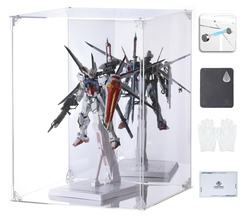 Image of Acrylic Display Case, Mirrored Back and Base, UV Protected, Front Door with Magnetic Buckle, Display Box, Dustproof Showcase for Figures, Collections, Models, Toys (11.8x11.8x15.7 inch)