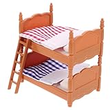 Mini- -etagenbett – das perfekte zubehör für puppenhäuser, um eine komplette puppenhaus-schlafzimmerszene zu schaffen das mini-etagenbett kann ihre verschiedenen dekorationsbedürfnisse für das schlafzimmer, puppenzimmer, szenenlayout und mini-hausbett erfüllen