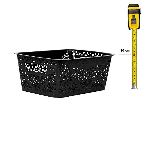 Image of Cutting EDGE Plastic Turkish Storage Basket, Small, Black (Set of 2)