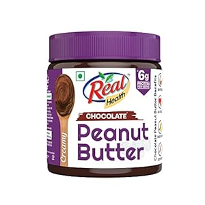 Real Health Dark Chocolate Peanut Butter -Creamy| High Protein with 6g Protein per serve| For Fitness conscious | Zero…
