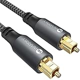 musik kabel arten 【Erstklassige Qualität】 24K All-Inclusive-vergoldeter Stecker, perfekt passt zu den SPDIF/Toslink Ports und der Port wäre streng geschützt, es ist viel haltbarer und geschützt für die Ports als die anderen leicht beweglichen Stecker (wie PVC-Stecker) Kabel. Robustes Aluminiumgehäuse und die extra flexible Nylon-Geflechtabdeckung. Dieses optical audio cable ist korrosionsbeständig, störungsfrei und verdrehsicher, - Haustierbeißen.