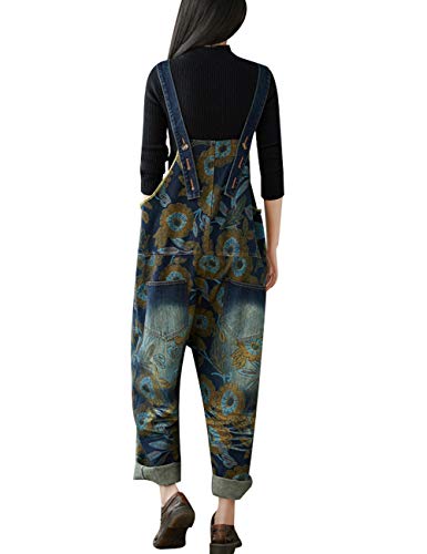Monos de mezclilla retro con pernera ancha y caída casual relajada 3