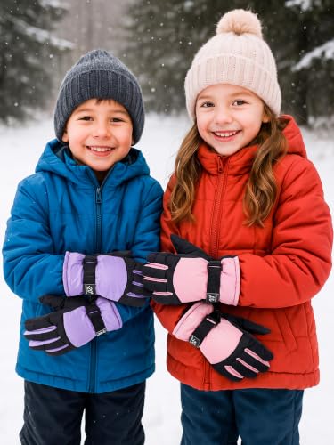 Image of Bencailor 3 Pairs Kids Ski Gloves Children Winter Gloves