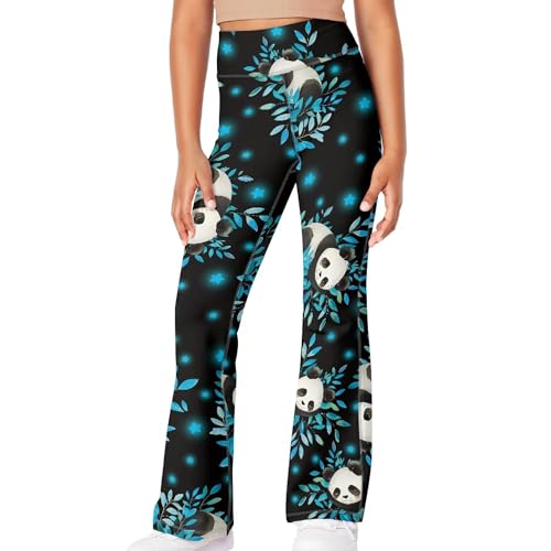 Girls Summer Flare Yoga Pant Bear Legging for Kids Soft Breathable Bell Bottom Trouser Cute Print Yoga Pants3