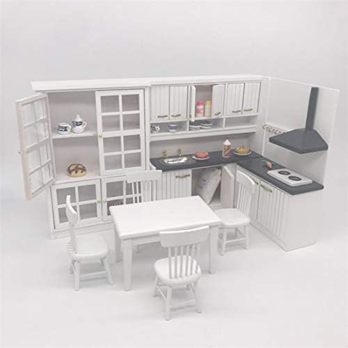 Miniatura 6 de HMANE - Muebles de cocina en miniatura para casa de muñecas 112, de madera, muebles y accesorios, Juego de cocina Dollhouse a