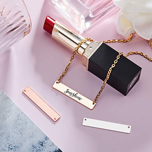 30 Piece Rectangle Metal Stamping Blank Bar Brass Stamping Tag Pendant Stamping Blank Bar Pendant Charm Horizontal Pendant Name Tag With Storage Box For Diy Bracelet Necklace (Gold, Silver, Rose Gold) #TOP4