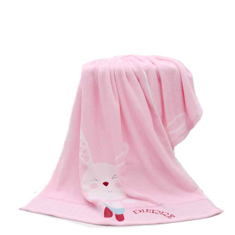 TBSITNS Print Bath Towel for Kids Pool Towel Children's Bath Sheets Ultra Soft Super Absorbent Durability Beach Sauna Bathroom Face Towels Teens Adults Daily Use (Little Rabbit Pink)
